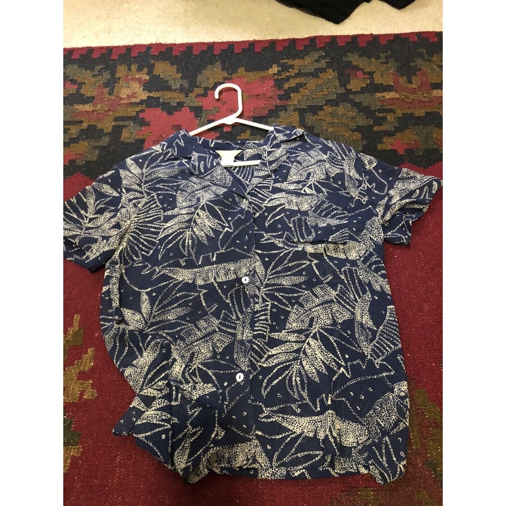 The Territory Ahead 100% Silk Floral Short Sleeve Blouse  Size S